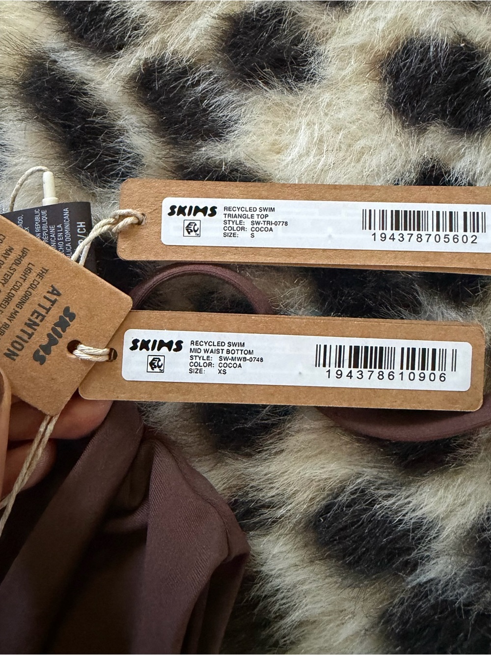 SKIMS Signature recycled cocoa Brown Two-Piece Bikini Set NWT - Picture 3 of 7